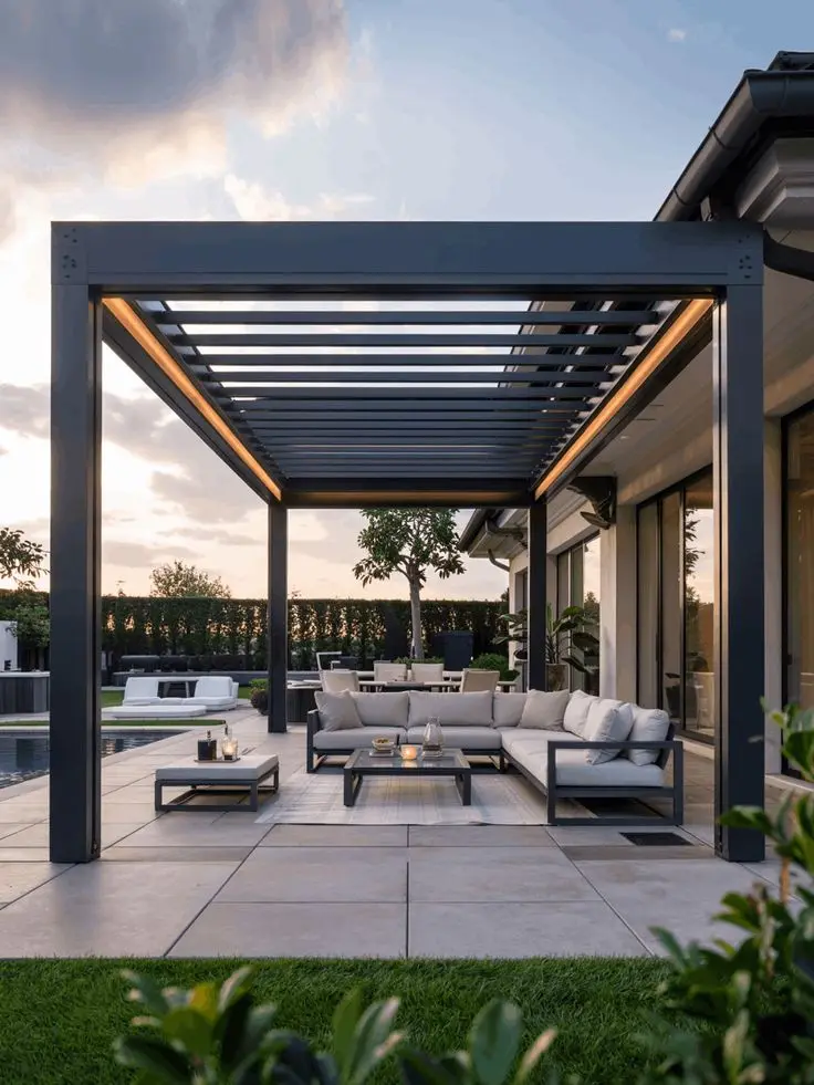 

Easy-to-assemble Waterproof Pavilion Outdoor Pergola Family Terrace Custom Outdoor Luxury Metal Roof Aluminum Garden Gazebo