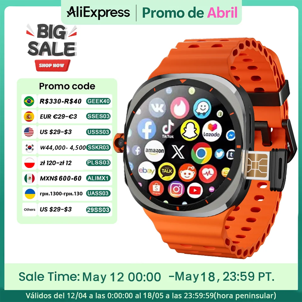 

Big Promotion Galaxy Watch 7 4G/5G 32GB SIM Card AMOLED SmartWatch WiFi GPS Compass Smartwatch Rotating Camera Sport Watch7Ultra