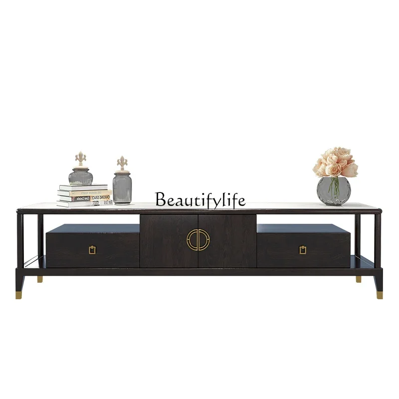 

FG44New Chinese Style Solid Wood TV Cabinet Light Luxury Modern Small Apartment Chinese Style Locker