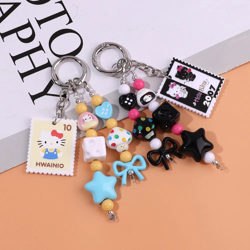 

New Sanrio Hello Kitty Keychain Cartoon Doll Bag Pendant Kawaii Kt Toys Car Keyring Key Chain Accessories Kid Gift