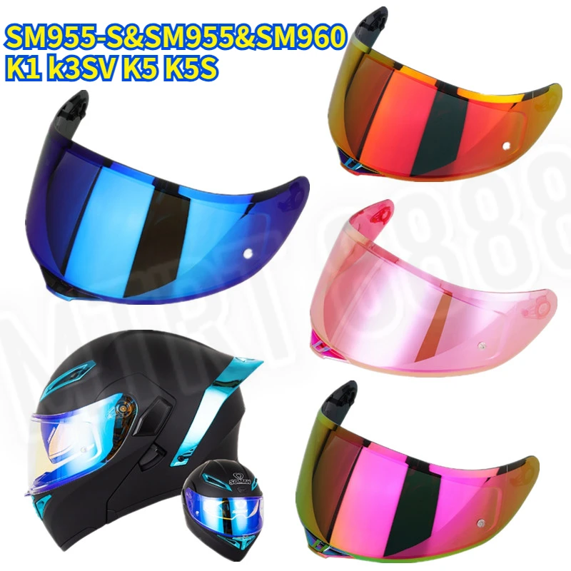 Originele Helm Vizier Voor Agv K1 & K5 & K3sv Motorhelm Vizier Schild Voor Soman SM955-S & Sm955 & Sm960 Accessoires Onderdelen