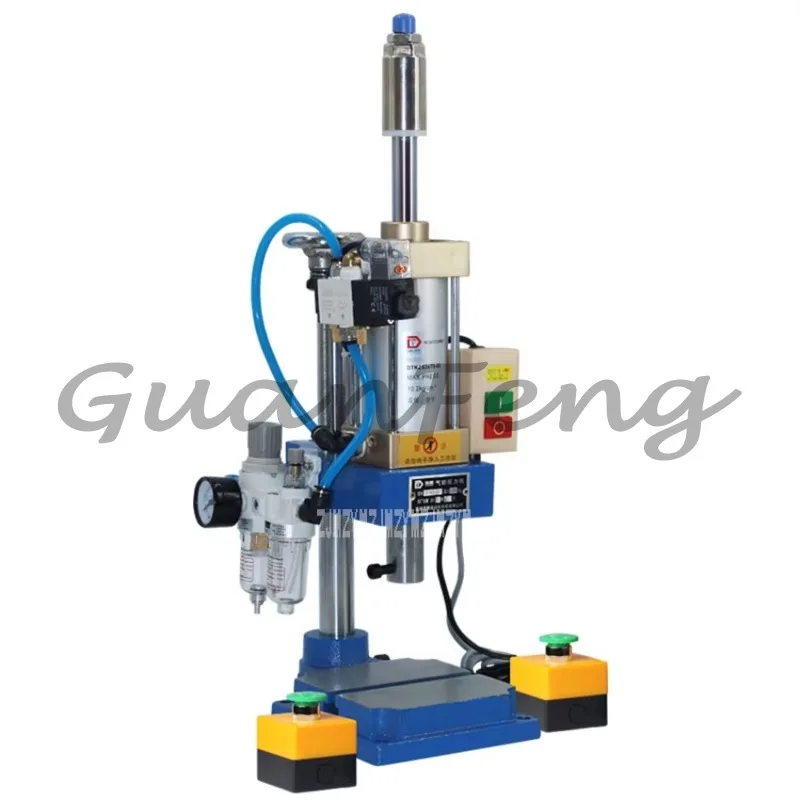 Small adjustable foot-pedal pneumatic press DT-63, pneumatic punching and embossing machine 110V/220V