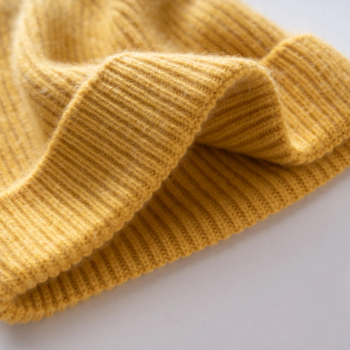Hochwertige Kaschmir-Herbst-Winter-Baby-Mützen für Kinder, gerippte, umgeschlagene, gestrickte, weiche, warme, nahtlose Beanies für Jungen und Mädchen. – Detail 19