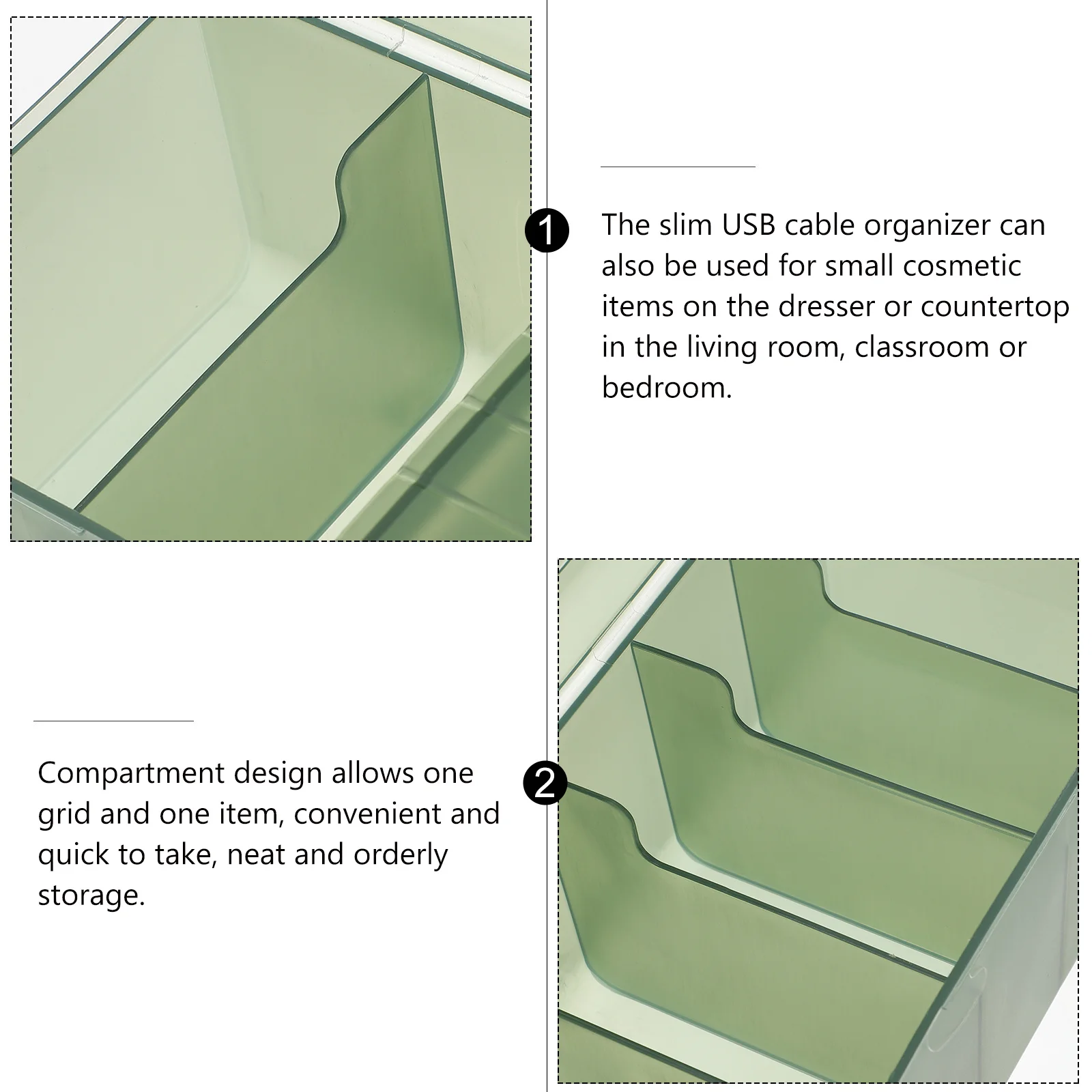 

7 Slots Cable Management Box Desktop Cord Organizer Case Data Cable Storage Box For Home Office School Use Cord Hider Wire