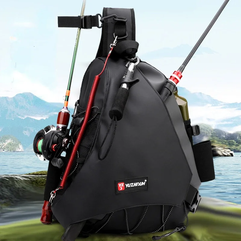 

Large Capacity Waterproof Fishing Tackle Backpack for Outdoor Activities Wear-resistant Hiking Bag for Baits Box and Reel Case