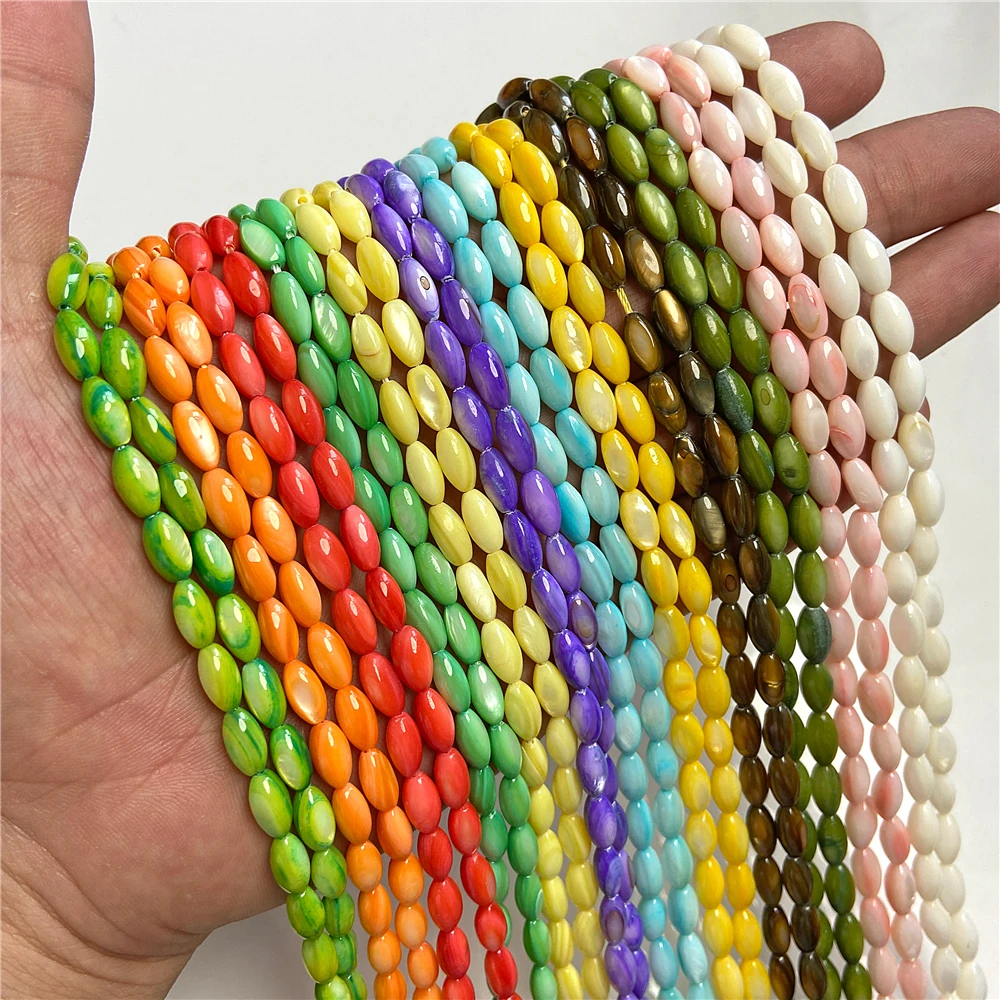 15X6mm Long Stripe Shell Beads Point Stick Mother of Pearl Shell Slice Loose Beads for DIY Making Jewelry Necklace Accessories