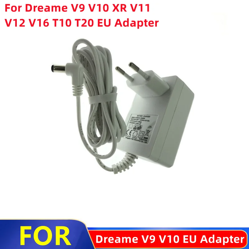 Original FOR Dreame Charger Dreame V11 V12 V9 V10 Replace Spare Part Adapter With European Plug Vacuum Cleaner Accessories