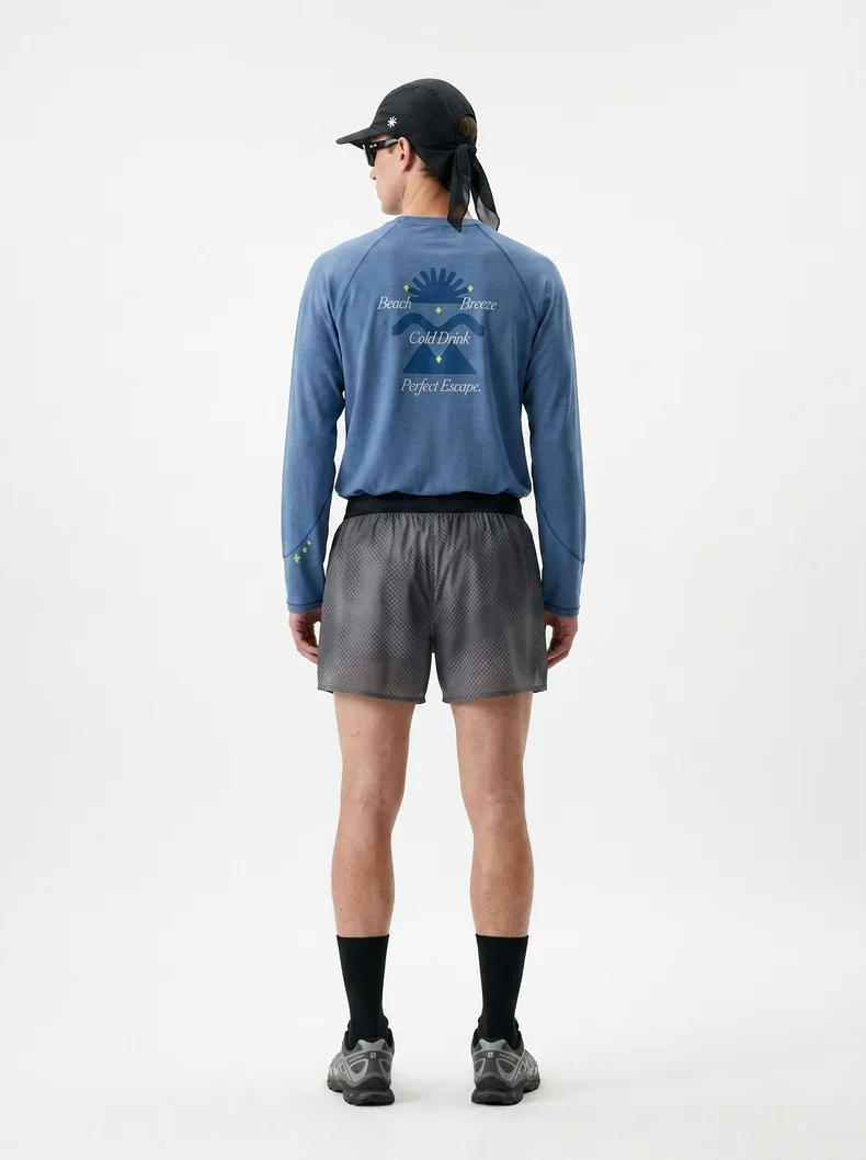Herren Leichtgewichts-Laufshirt mit Schnelltrocknungsfunktion - Atmungsaktives Langarm-Sportshirt mit Rückenaufdruck, Outdoor-Sportoberteil für den Herbst – Detail 3