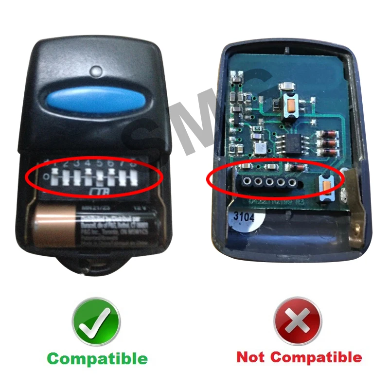 Garage Remote Control Copy ERREKA LUNA 2 3 RESON 1 2 433.92MHz Fixed Code 8 Dip Switch KUMA KU02 Gate Door Opener Command