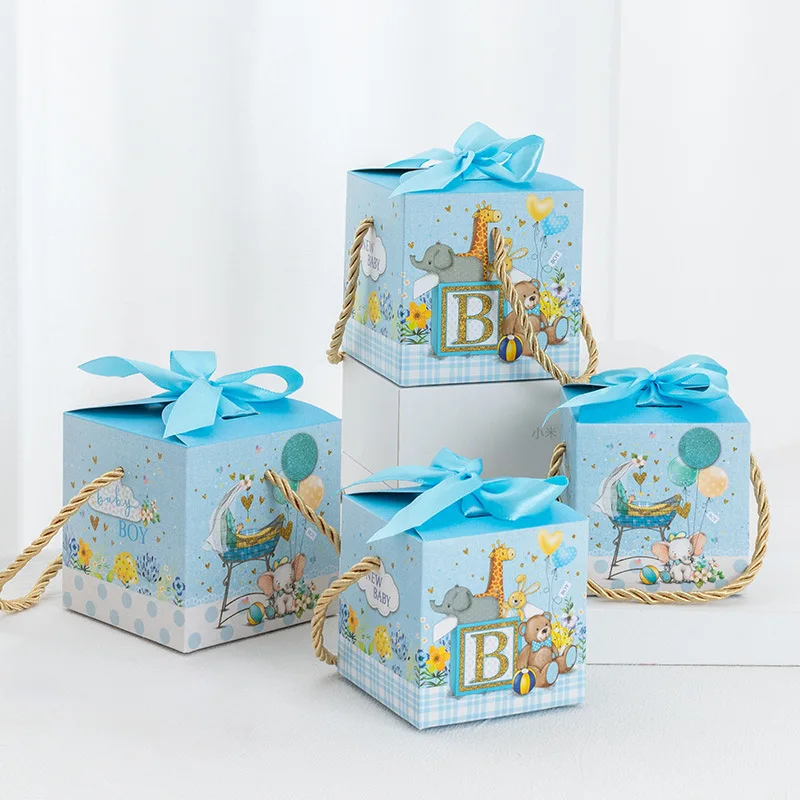 10 Stuks Baby Shower Party Geschenkdozen Met Linten Jongen Meisje Geslacht Onthullen Party Candy Cookies Pack Box Voor Baby verjaardagsbenodigdheden