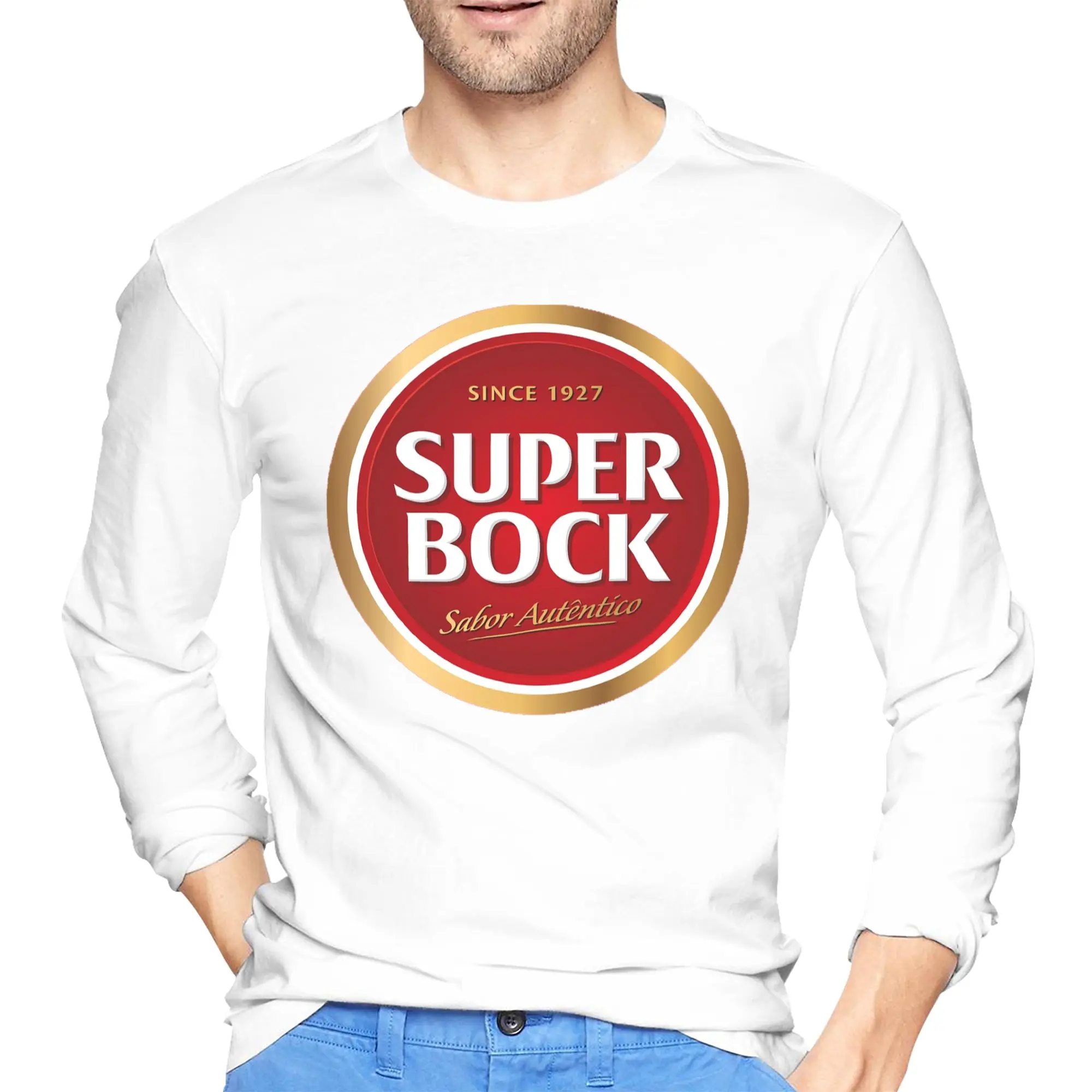 

Мужская футболка с длинными рукавами Super bock, модные футболки с круглым вырезом, весенние и осенние мужские топы
