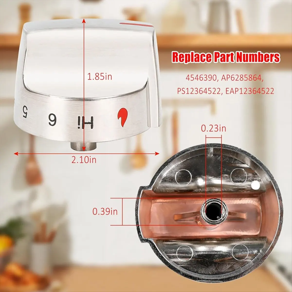 BRILLIANT 5 Pcs 5304509064 Knobs Replacement for -Gas Stove Knobs, 5304509929 Replace -Gas Range Stove Knobs