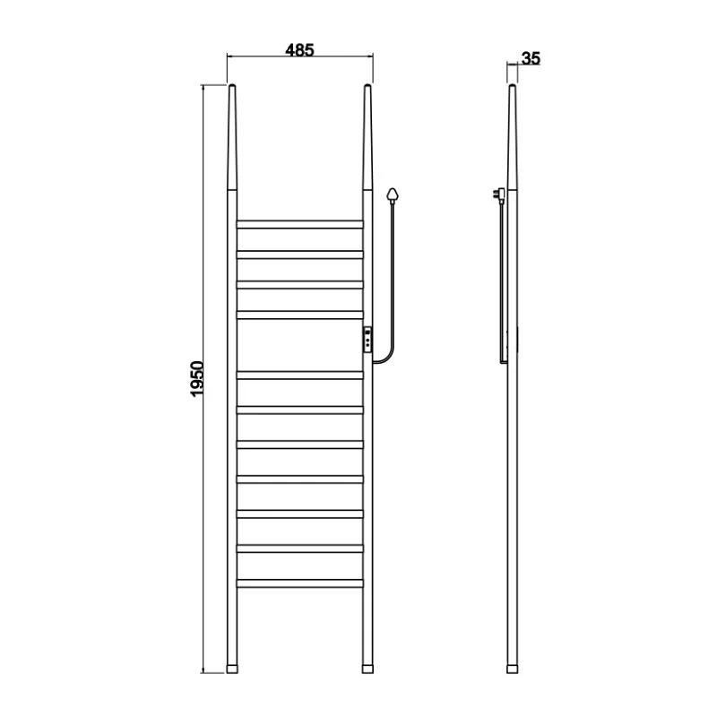 DIY Stainless Steel Movable Heat Bar Bath Hot Towel Heater Towel Drying Rack Plug-in Electric Warmer with Built-in Timer for