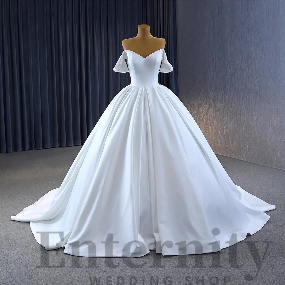 

Exquisite V- Neck Wedding Dress Charming A Line Lace Up Off The Shoulder Bridal Gowns Sleeveless 2024 Vestidos De Novia