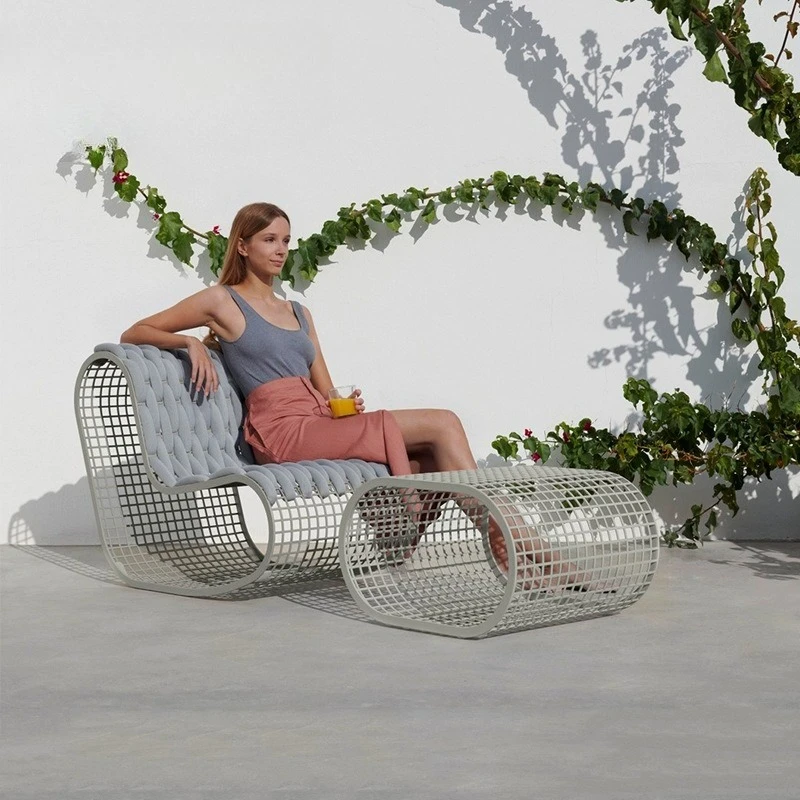 Villa Garden Rattan Sofa Leisure Terrace Courtyard Sofa Furniture Waterproof and Sun Protection Homestay
