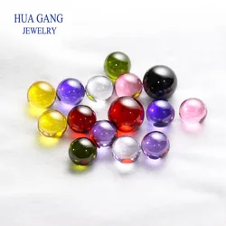 Sale 5A Multicolor No Hole Cabochon Round Beads Loose White PinkGarnet Synthetic Cubic Zirconia Beads Gems CZ Stone For Jewelry