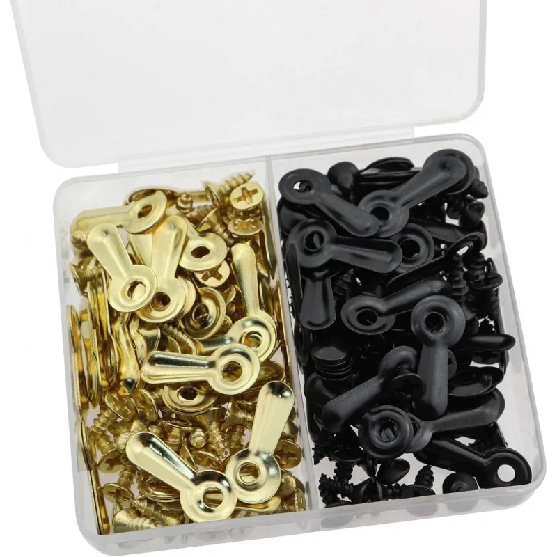 

120PCS Metal Frame Clip Turning Button Fastener Back Fixing Photo Connecting Plate with 120pcs Scr