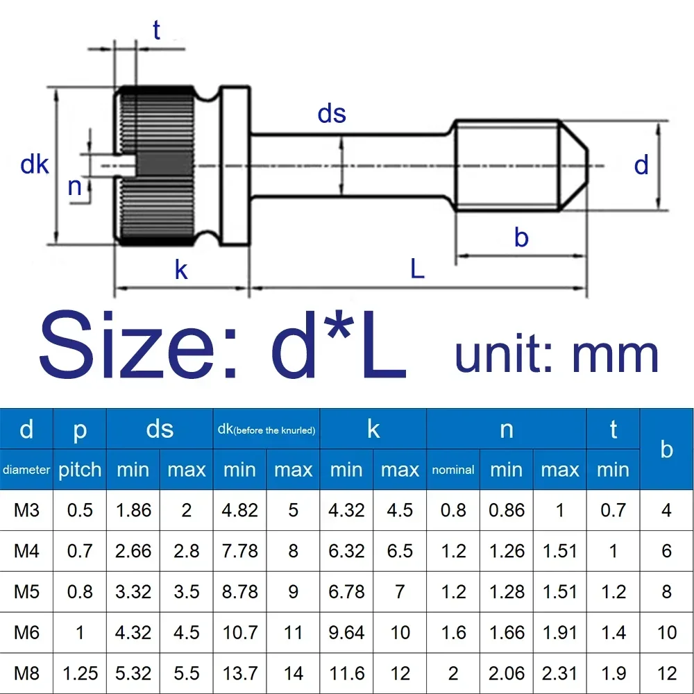 2/5/10/20 piezas M2 M2.5 M3 M4 M5 M6 M8 GB839 304 tornillo ranurado de acero inoxidable apriete a mano perno moleteado antiaflojamiento