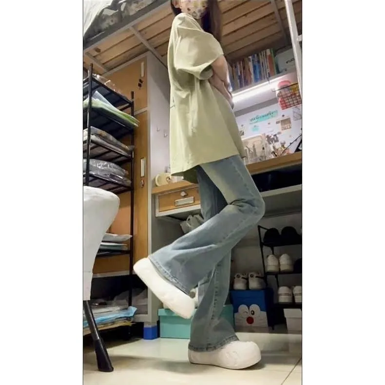 

Women'S Wide Leg Jeans Gym Fitness Workout Sport Active Breathable Lightweight Casual Daily Travel Streetwear Military Utility