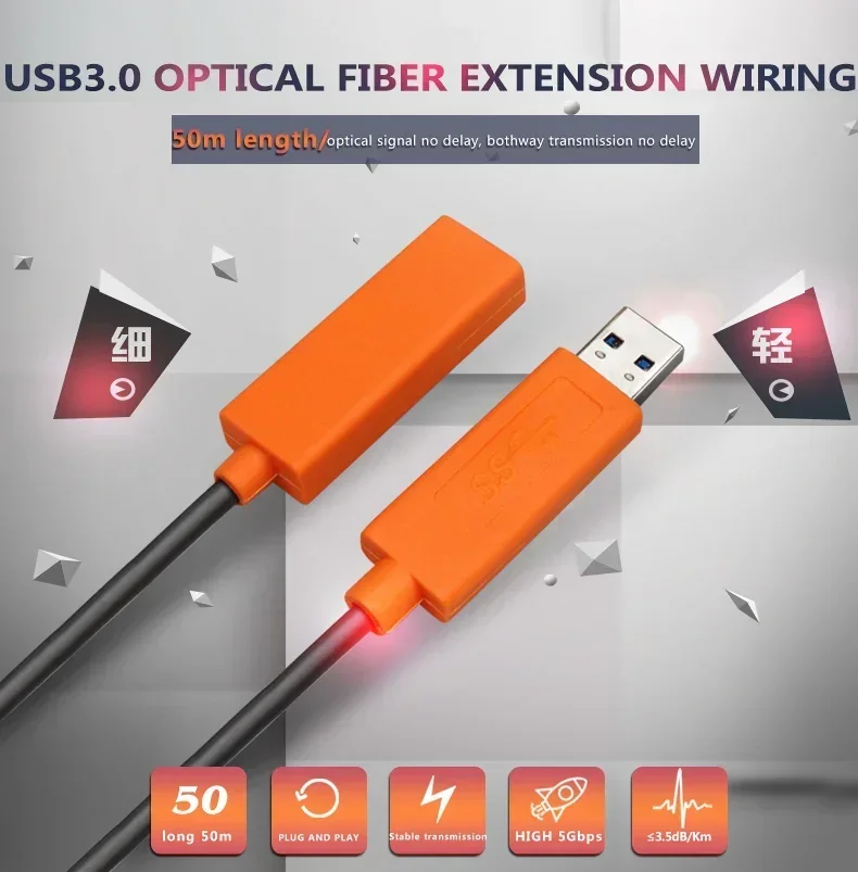 Posh Shine سعر الجملة مع سرعة عالية وجودة سبائك الزنك + غلاف PVC ذكر إلى ذكر كابل تمديد USB3.0 من ألياف AOC
