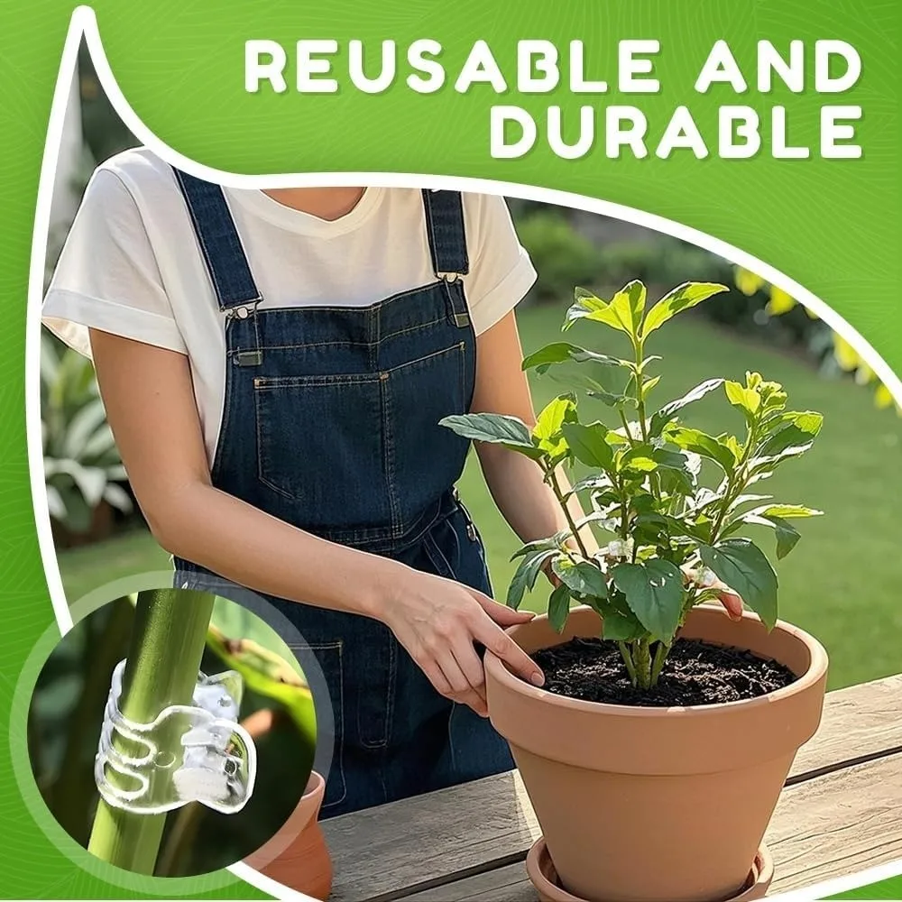50Pcs Set Plastic Plant Fixing Clip Flower Grow Reusable Orchid Clips Upright Branch Supporting Stems Climbing Plants Support
