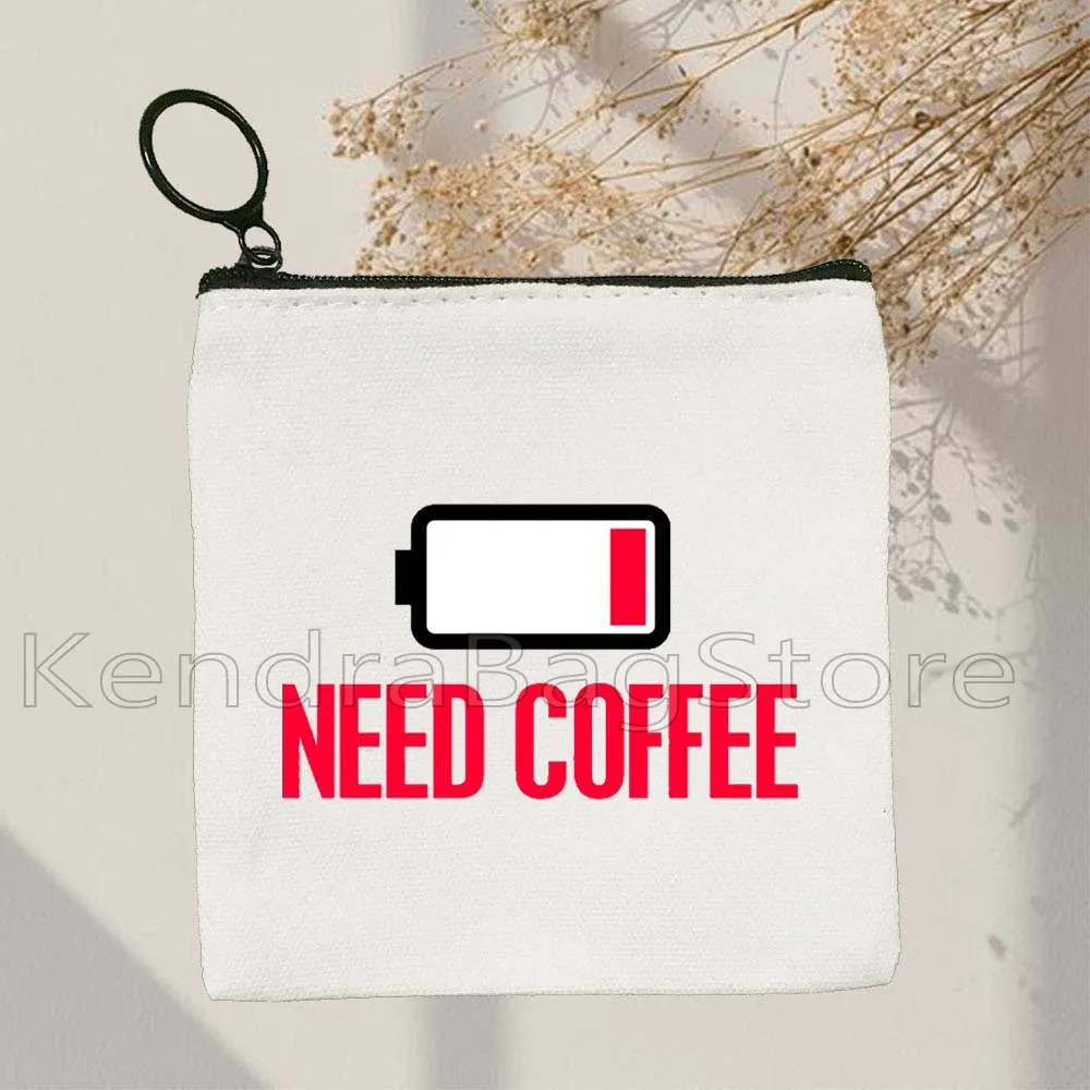 Funny Battery Fully Charged Battery Electric Level Charging Chargers Print Canvas Coin Purse Key Card Bags Wallet Zipper Pouch