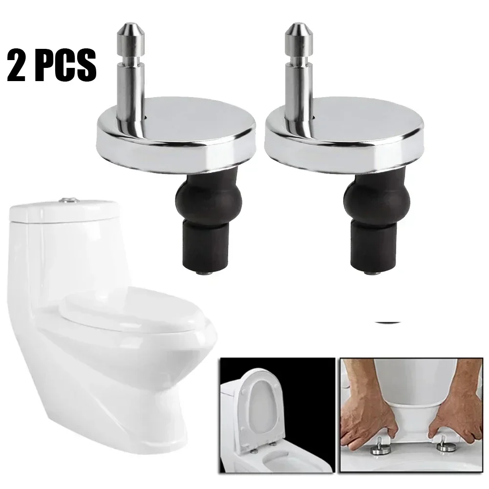 2Pcs Toilet Seat Hinges Top Close Soft Release Quick Fitting Heavy Duty Hinge Pair  For Toilet  Bidet Attachments