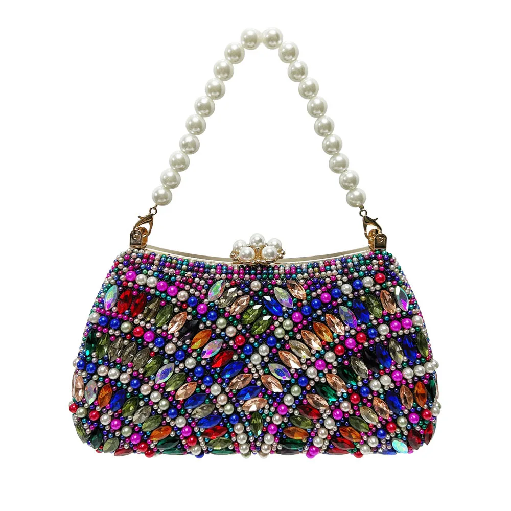 New Bohemian style diamond-encrusted high-end beaded handbag clutch bag women's exquisite dinner bag women's bag
