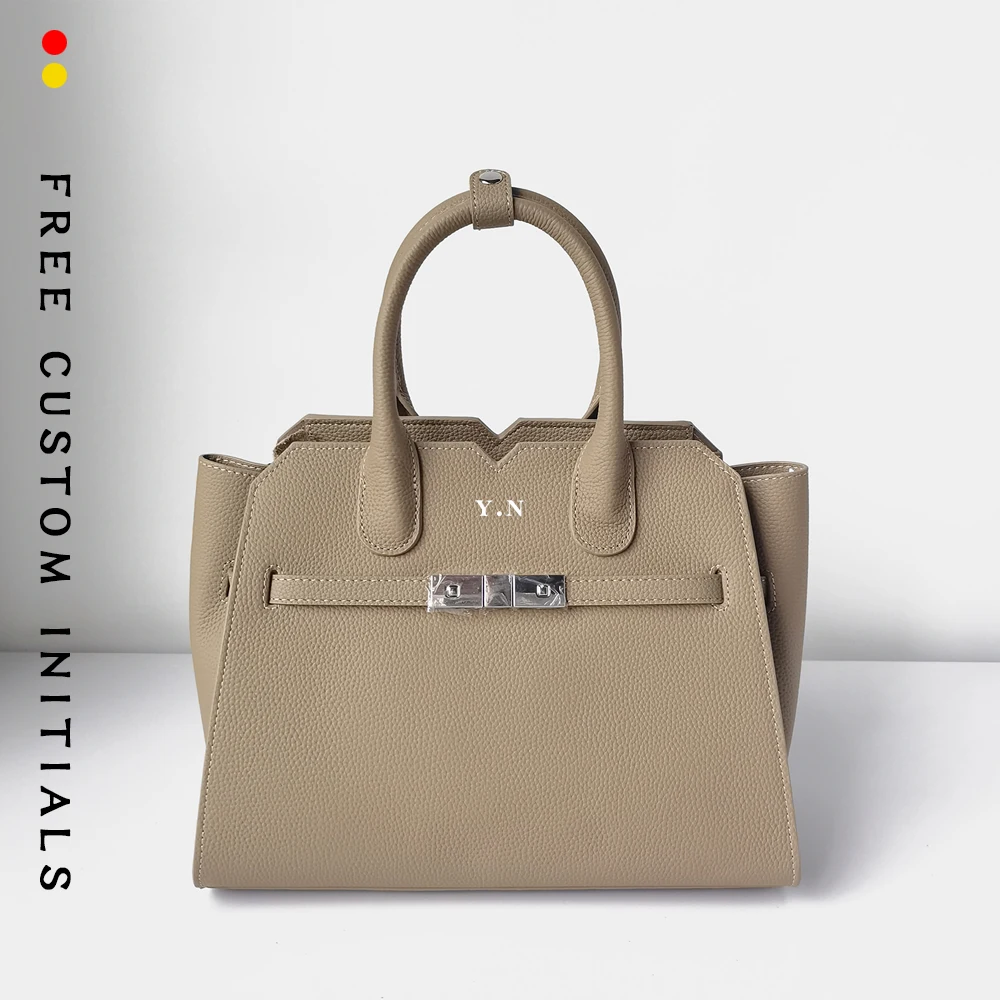 

Top Layer Cowhide Light Luxury Women's Bag Handbag Simple Shell Bag Large Capacity Wing Bag Free Gold Stamping Letters y2k bag