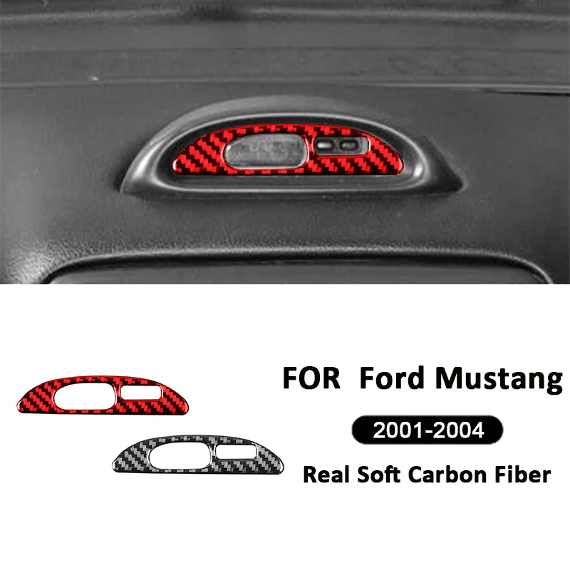 

Carbon Fiber Auto Interior Clock Panel Frame Trim Cover Modification Decoration Sticker For Ford Mustang 2001-2004 Accessories