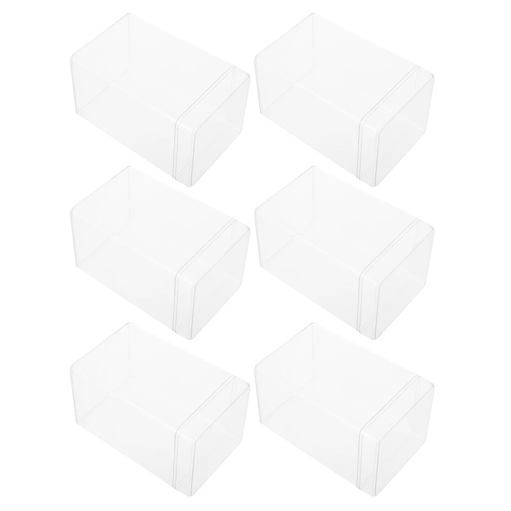 

6Pcs Acrylic Display Case Transparent Model Storage Container Dustproof Collectibles Organizer