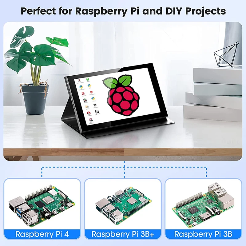 7 Inch IPS Touch Screen 1024x600 LCD HDMI-compatible Display Monitor with Protect Shell for Raspberry Pi 5 4B 3B PC Windows