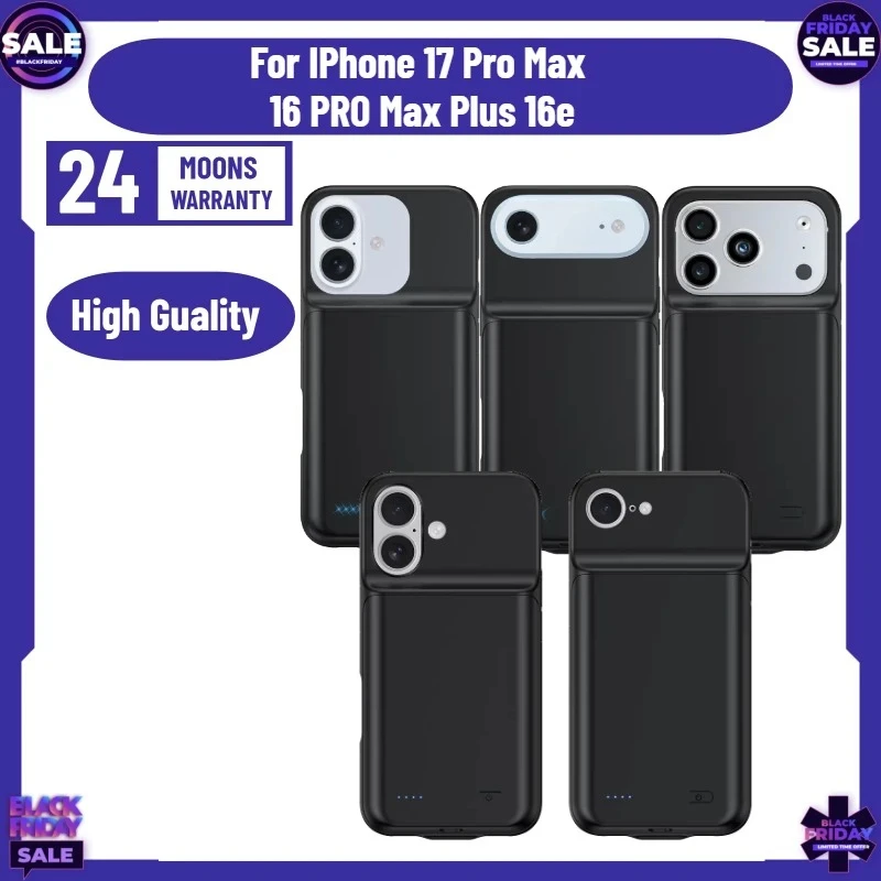 10000mAh for IPhone 17 Pro Max Battery Charger Case Battery Pack Powerbank External Charging Phone Case for 16 PRO Max Plus 16e