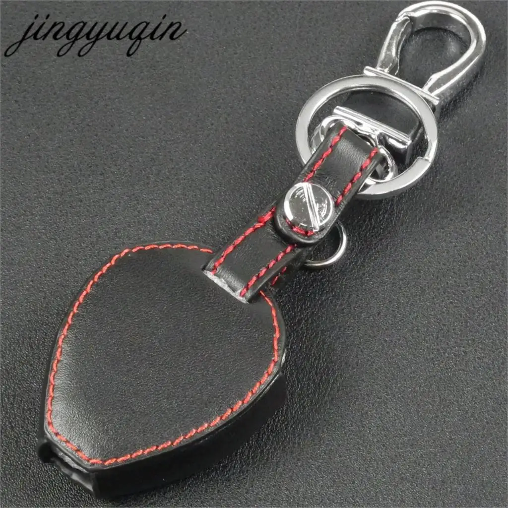 jingyuqin 2 Buttons Leather Key Case For TOYOTA Corolla Hilux Vitz Rav4 Aqua Camry Key Fob Cover Protector Holder