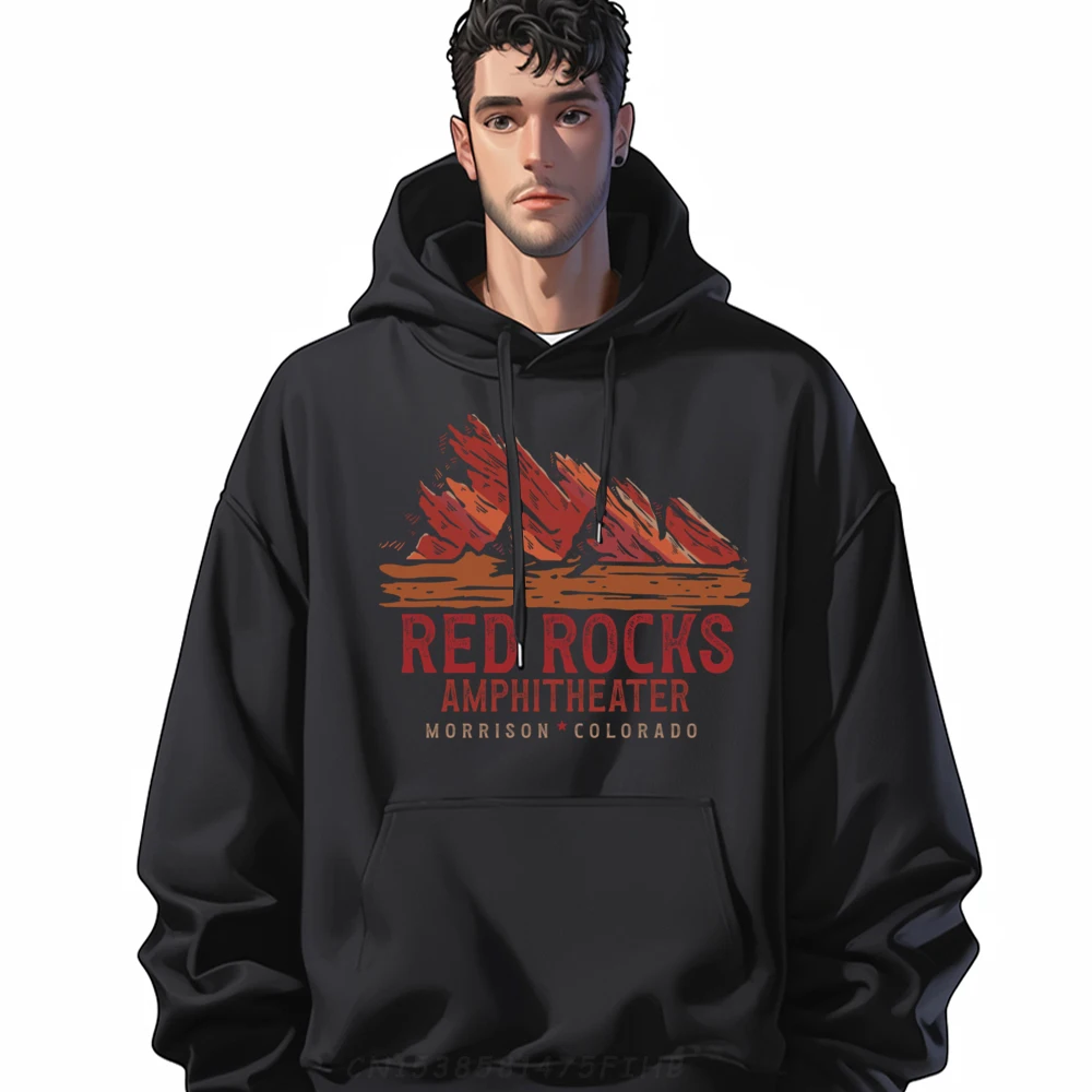 

Red Rocks Morrison Colorado Visit Hip hop Hoodies Printed Long Sleeve Adult Hoodies Luxury Design Round Collar Sweatshirt