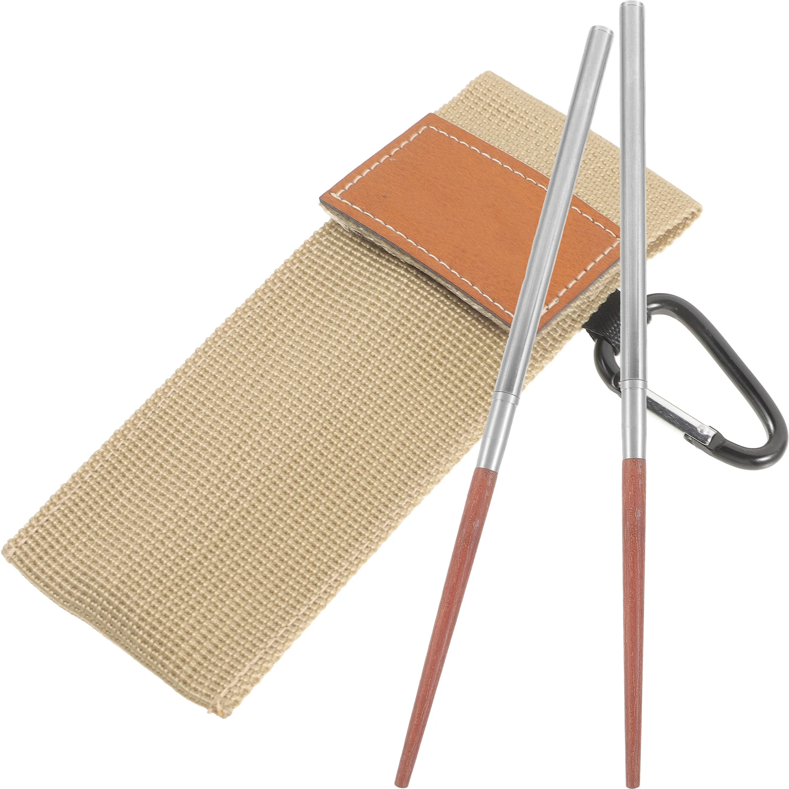 

Folding Chopsticks Reusable Stainless Steel Wooden Travel Camping Utensils Easy Clean Lightweight Portable Household Ramen