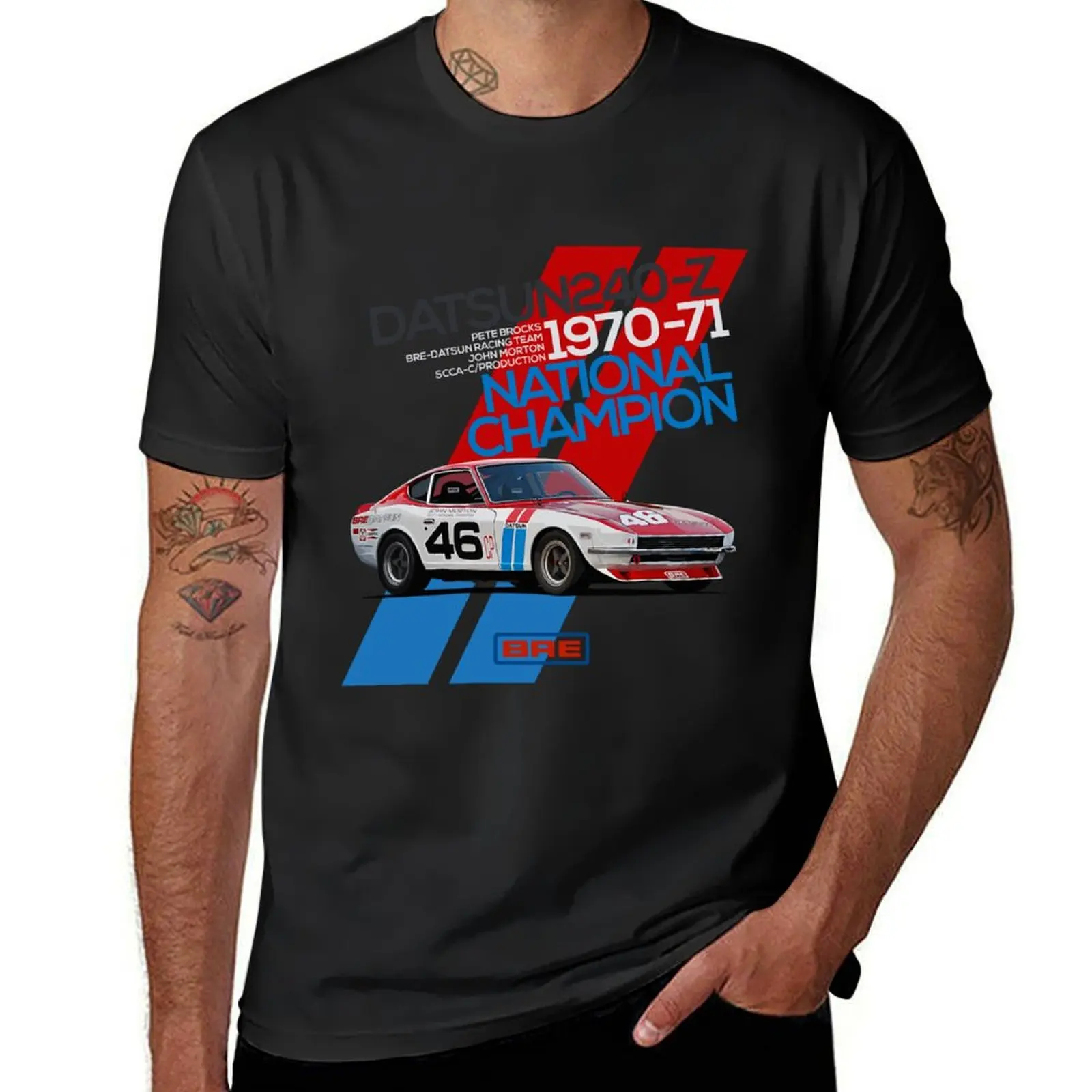 Bre Datsun 240z - National Champion T-Shirt summer top kawaii clothes Men's clothing