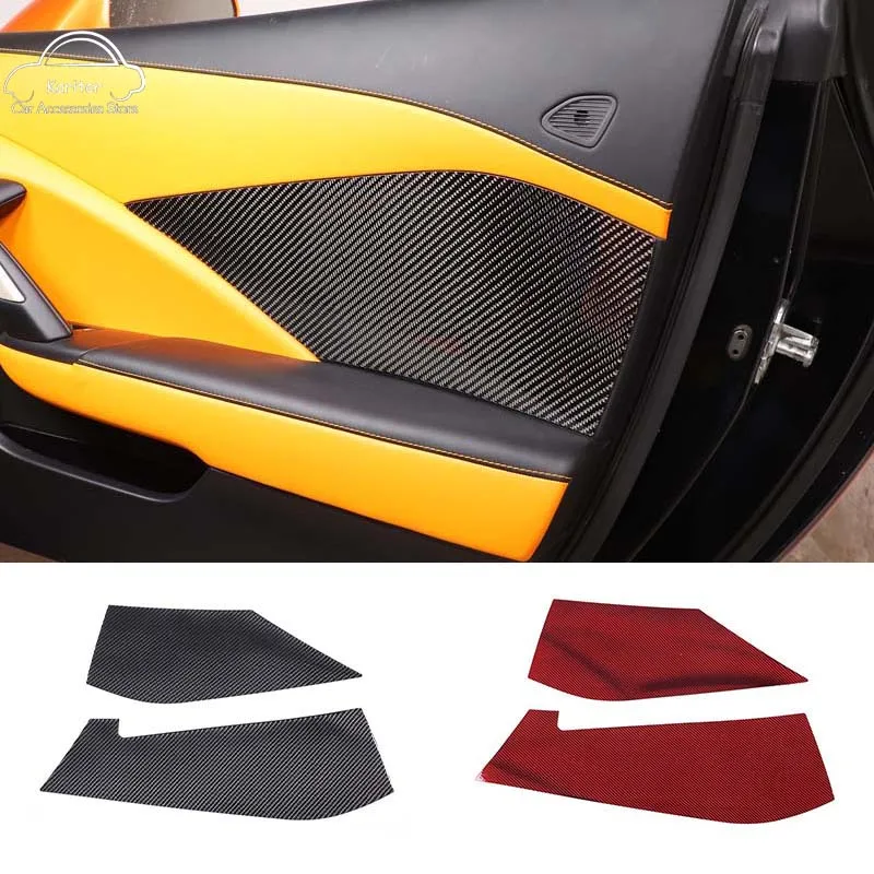 

For Chevrolet Corvette C7 2014--2019 Soft Carbon Fiber Car Door Panel Decoration Sticker Interior Modification Accessories