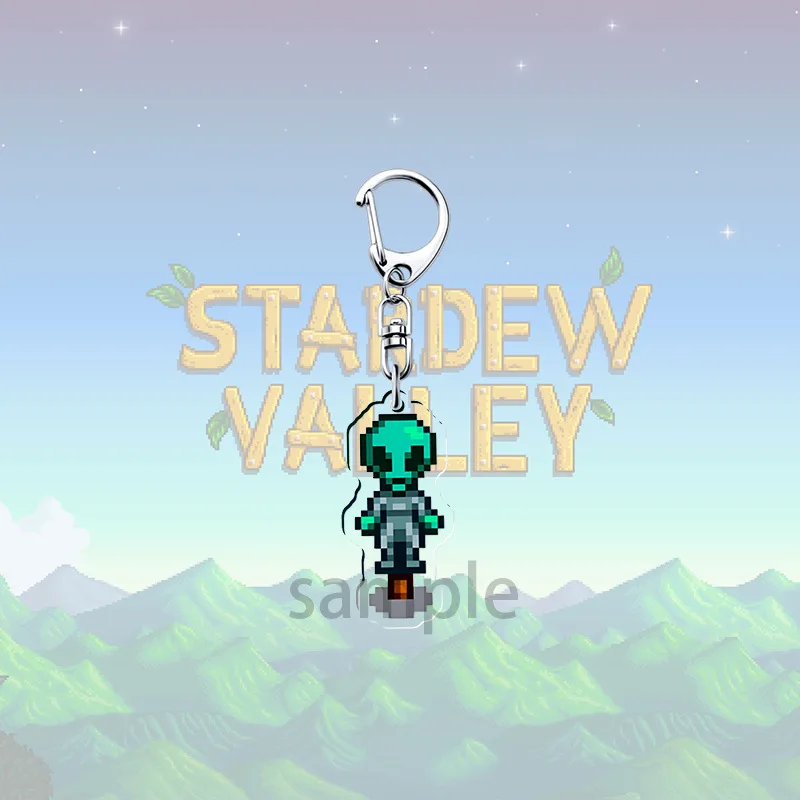 Stardew Valley فزاعة أرقام سلاسل المفاتيح للملحقات حقيبة Aiya القط الكلب الدجاج بكسل الهاتف حلية Keyrings مجوهرات الأصدقاء