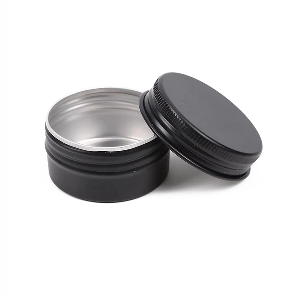 50/100/200pcs Aluminum Tin Jars 5g 10g 15g 20g 30g 50g 60g Empty Face Cream Jar Black Lip Balm Cosmetic Makeup Containers Metal