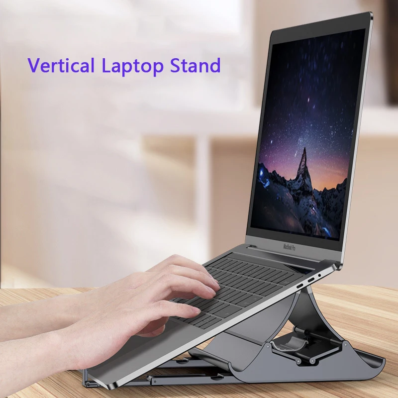 Vertical Laptop Stand Desktop Heat Dissipation Silicone Non-slip Notebook Dock Gravity Holder for MacBook Surface iPad Tablet