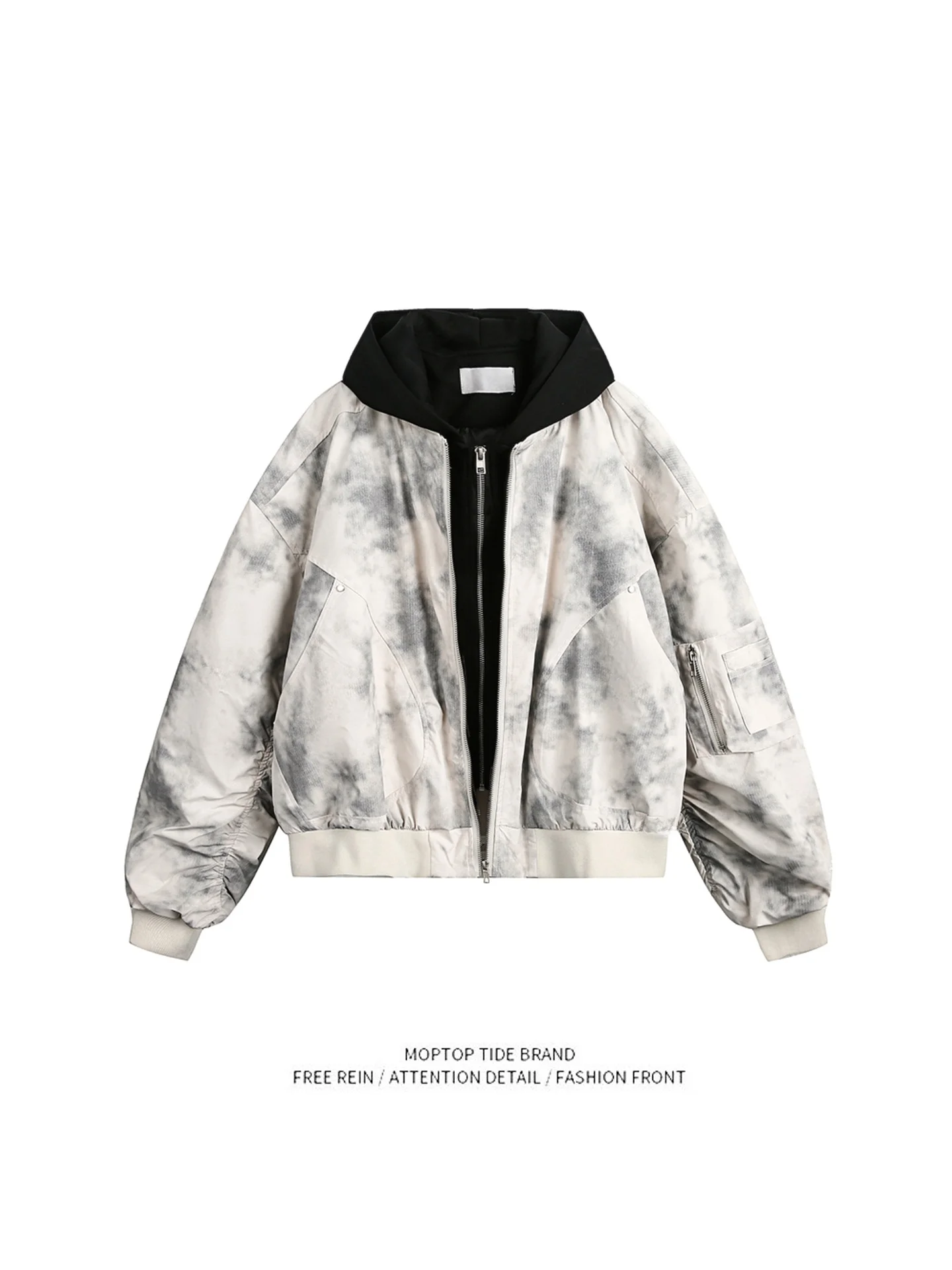 

American Dyed Baseball Jaet Hoodie ex Spring Faion Retro Brand Pilot Coat Women's Sle Polyester Fiber Soft Comfortable