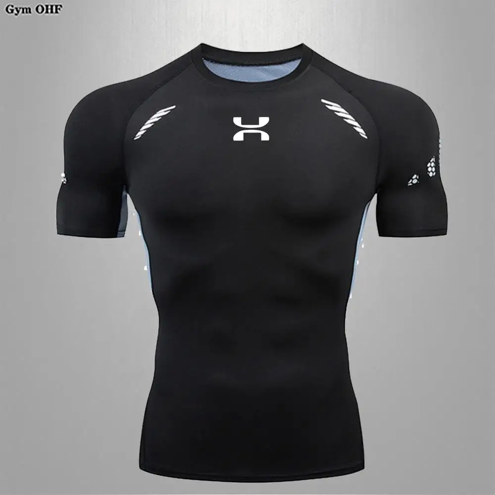 Sun Protection Second Skin Breathable Compression Shirt Men Rashguard Jiu Jitsu Fitness Gym Running Outdoors Sports T-Shirts Men