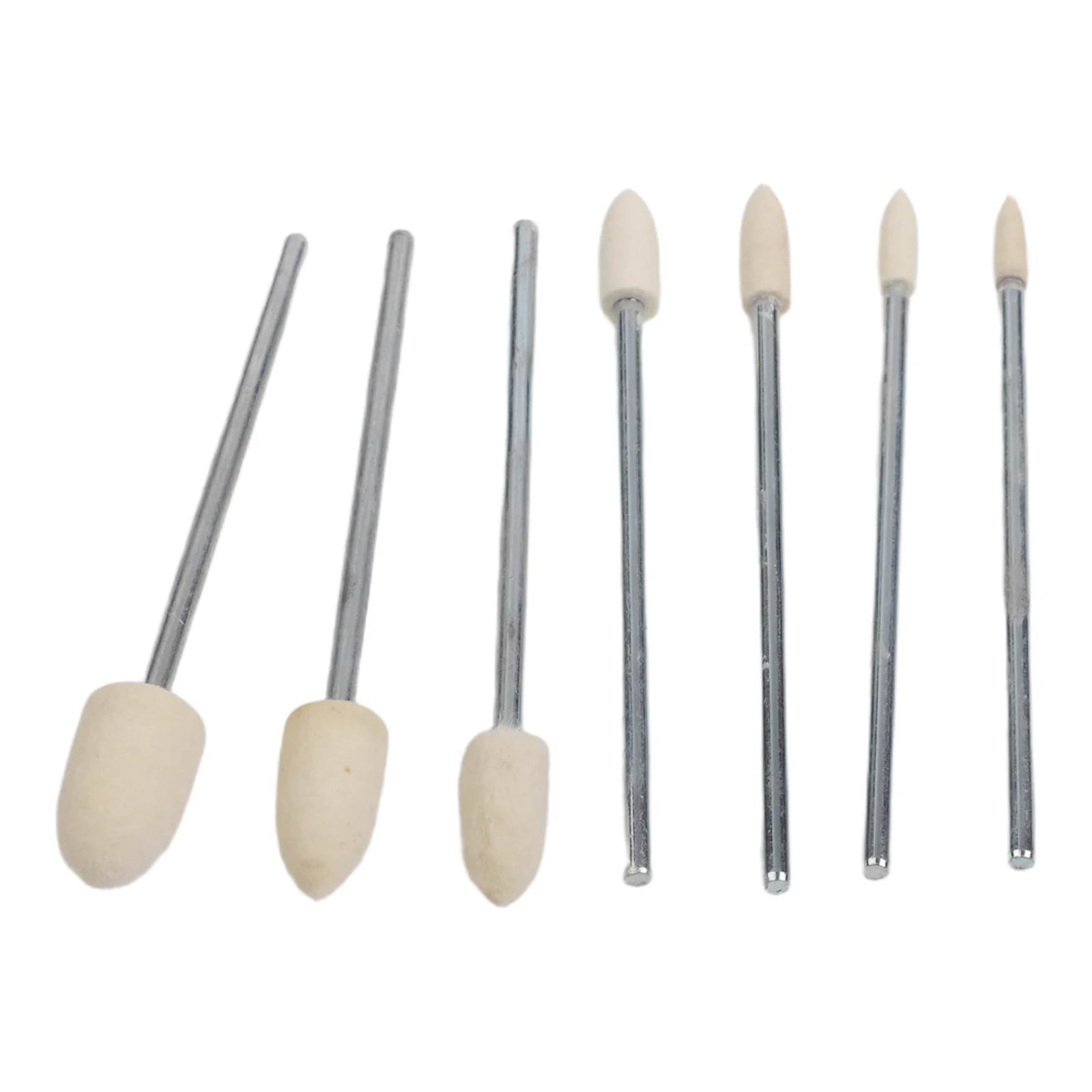 7pcs Extended Wool Grinding Heads Set Wool Wheel Handle 65mm 3mm Shank Polishing Grinding Head Rotary Polishing Tools
