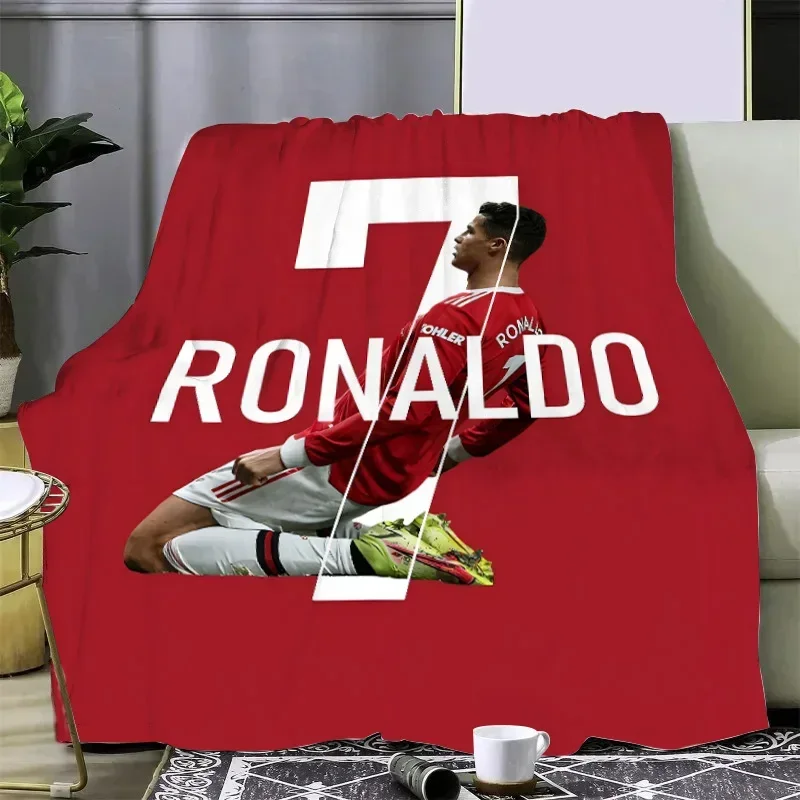 Football star printed picnic blankets r-ronaldo m-massis warm blanket soft and cozy blanket home travel birthday gift