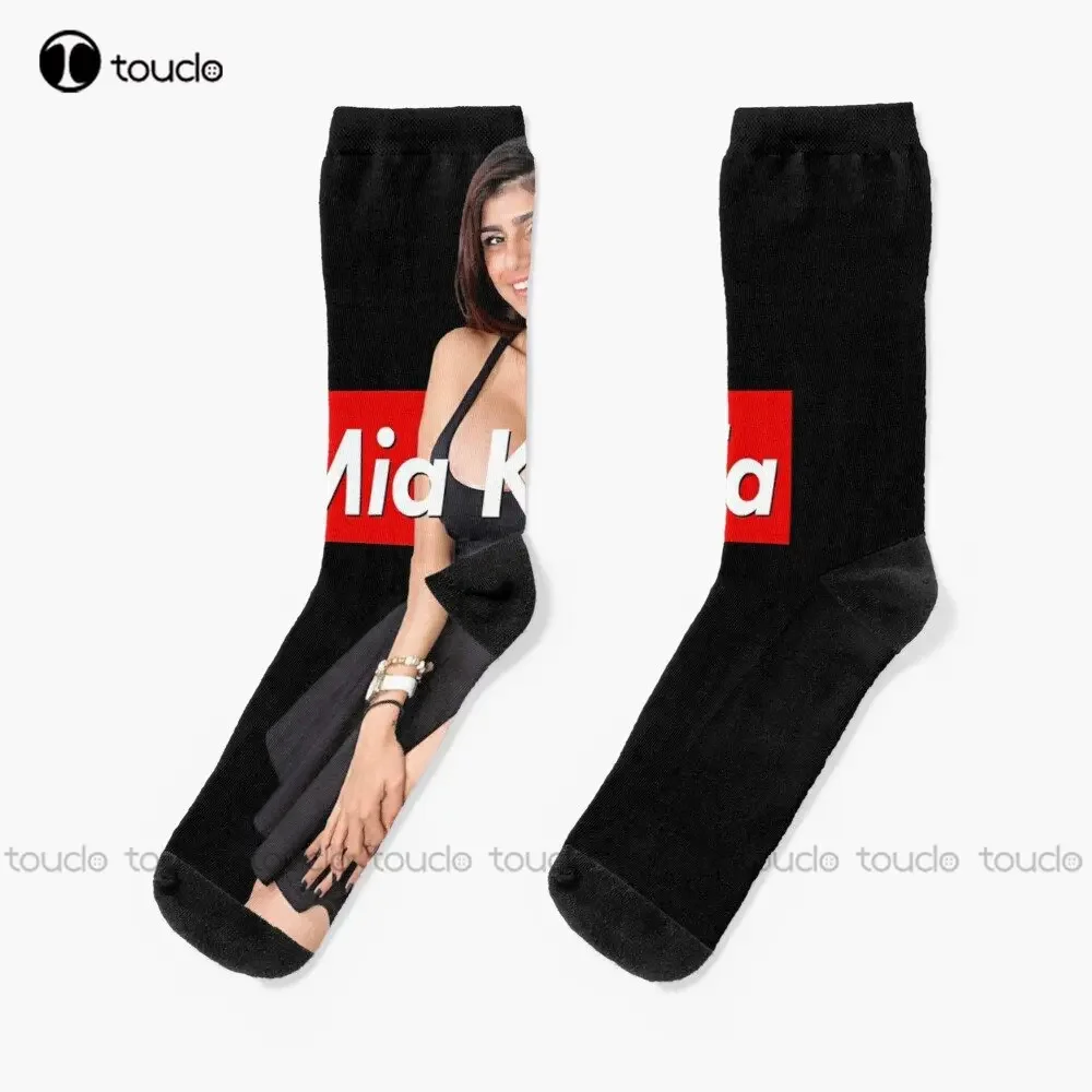 Funny Men Mia Khalifa Awesome For Music Fan Socks Cozy Socks Fashion Creative Leisure Funny Art Abstract Oil Painting Socks