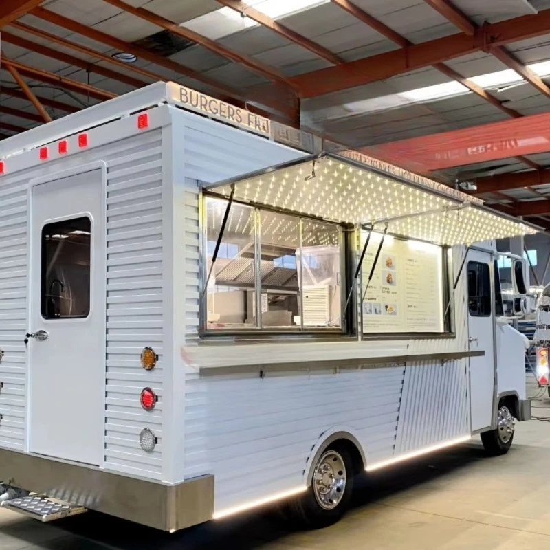 Elegant Mobile Catering Trailer With Decorative Lights Suitable For Various Gourmet Service Business