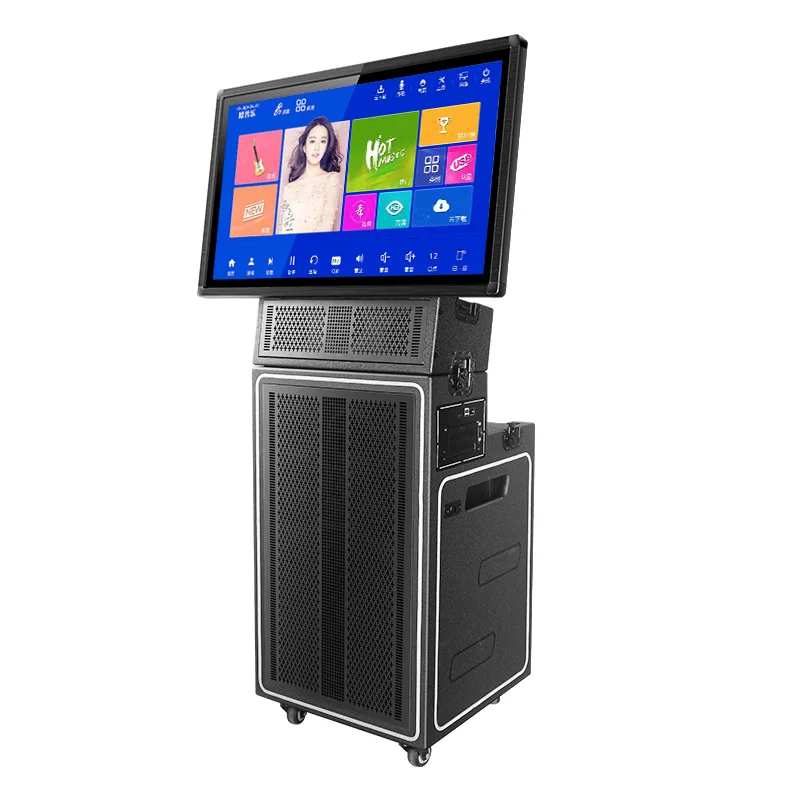 

Audio Mobile Platinum Smart Display Karaoke Set Led Ktv Player System Professional Machine Power Trolley Speaker