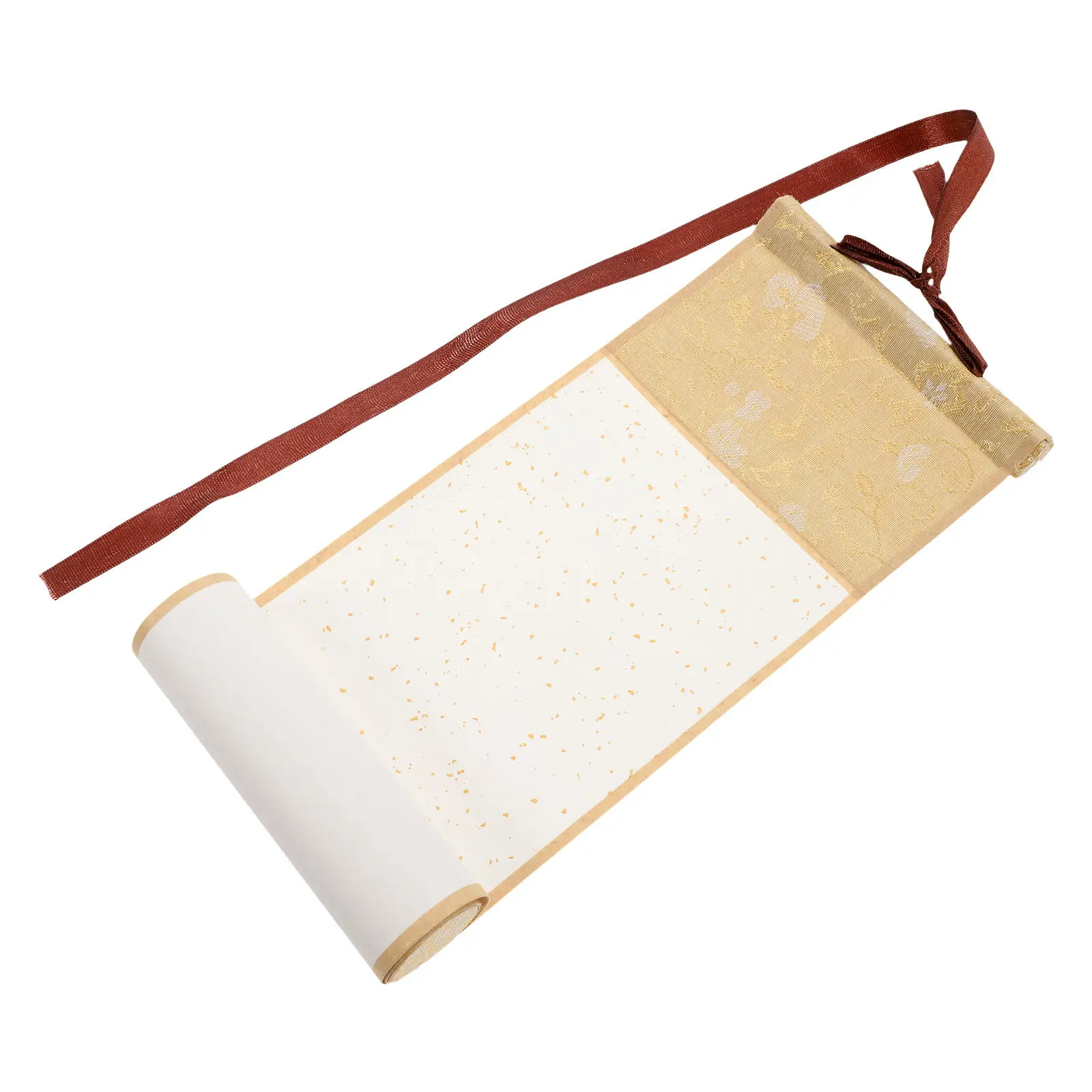 Blank Calligraphy Scroll Xuan Paper Roll Wooden Rod Chinese Art Painting Practice Decorative Hanging Scroll Wall Decor