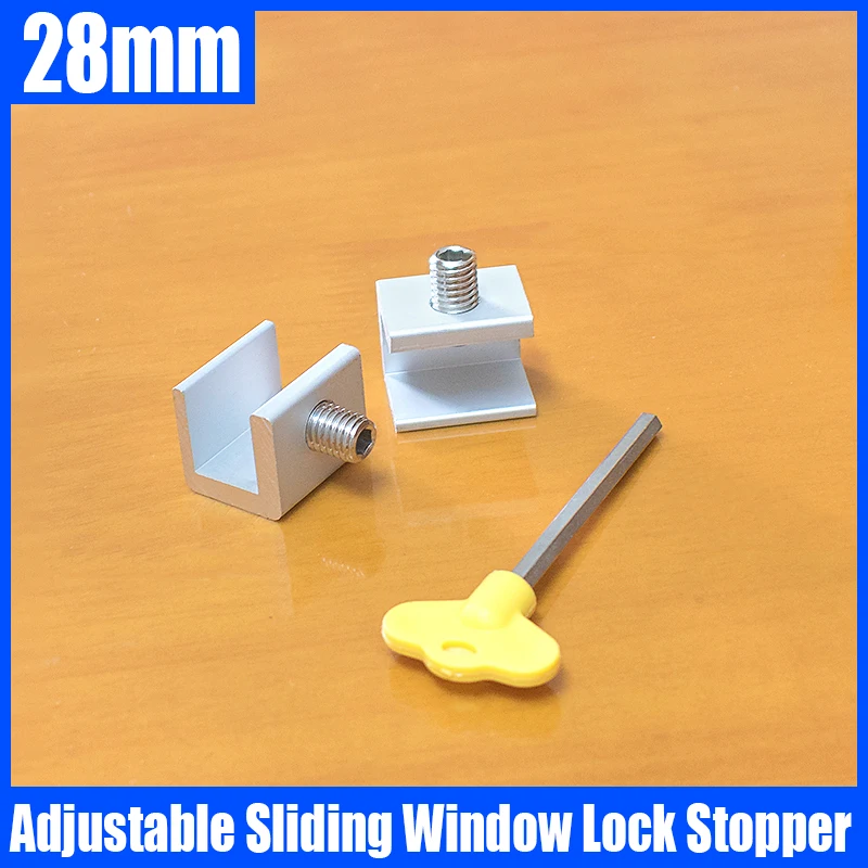 1PCS Adjustable Sliding Window Lock Stopper Aluminum Alloy Stop Lock Security Anti-theft Window Lock Safety Window Door Lock